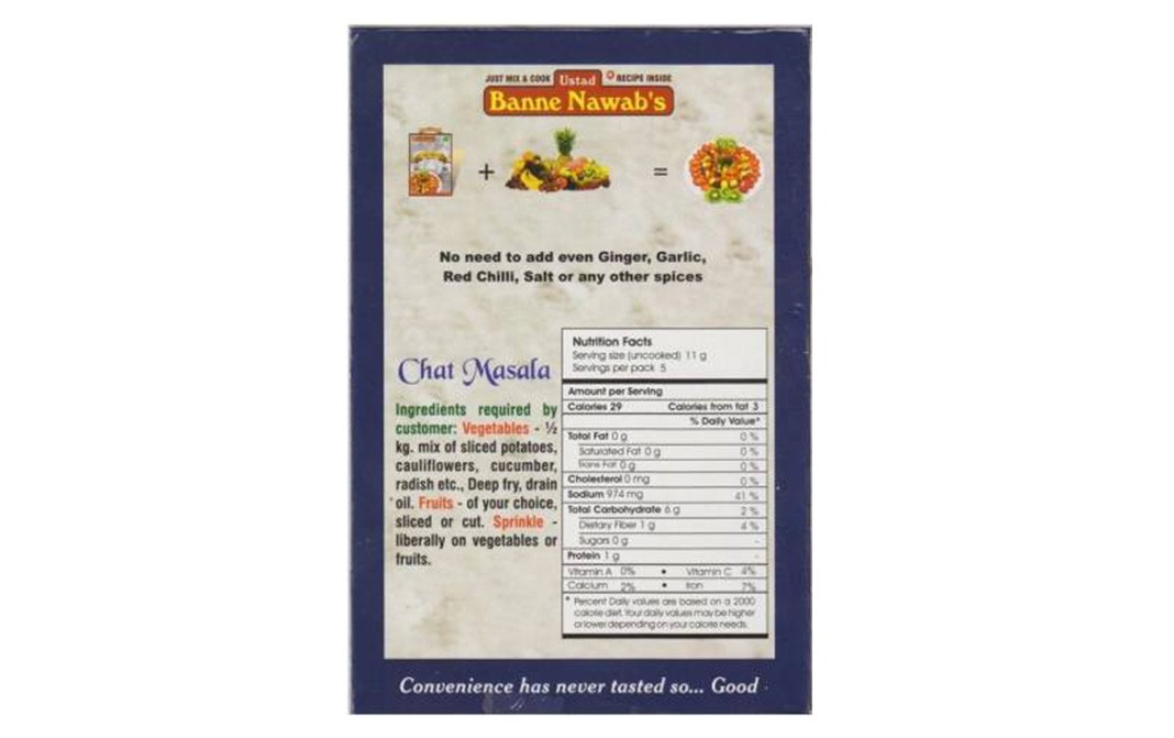 Ustad Banne Nawab's Chat Masala, Salad Seasoning   Pack  54 grams